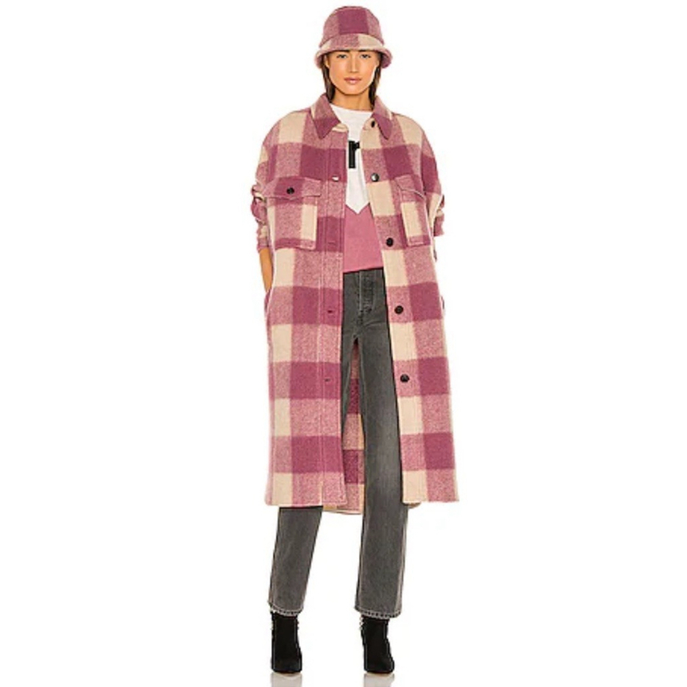 Isabel Marant Etoile Fontizi Blanket Coat in Rosewood FR 38 US 6 Thick Heavy
